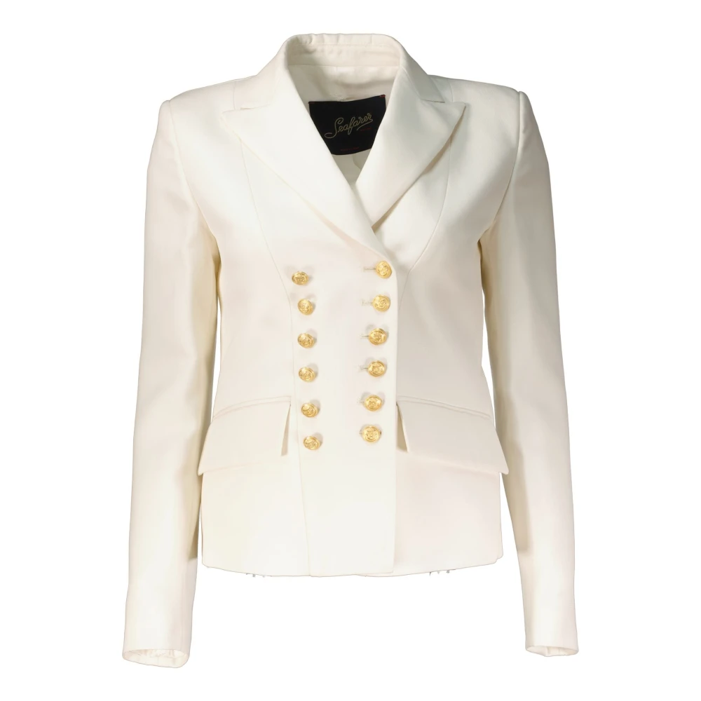 Seafarer Kort Getailleerde Blazer van Wolcanvas White Dames
