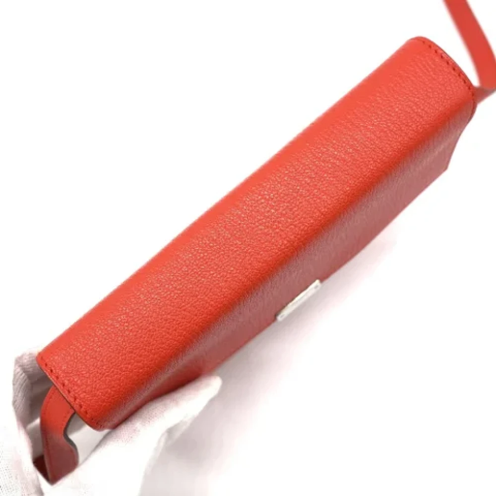 Hermès Vintage Pre-owned Leather shoulder-bags Orange Dames
