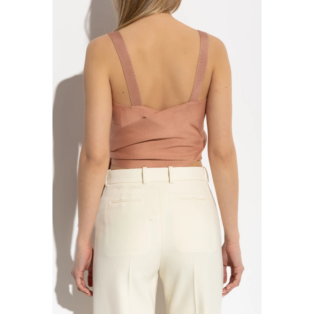 Chloé Top met geborduurd logo Pink Dames