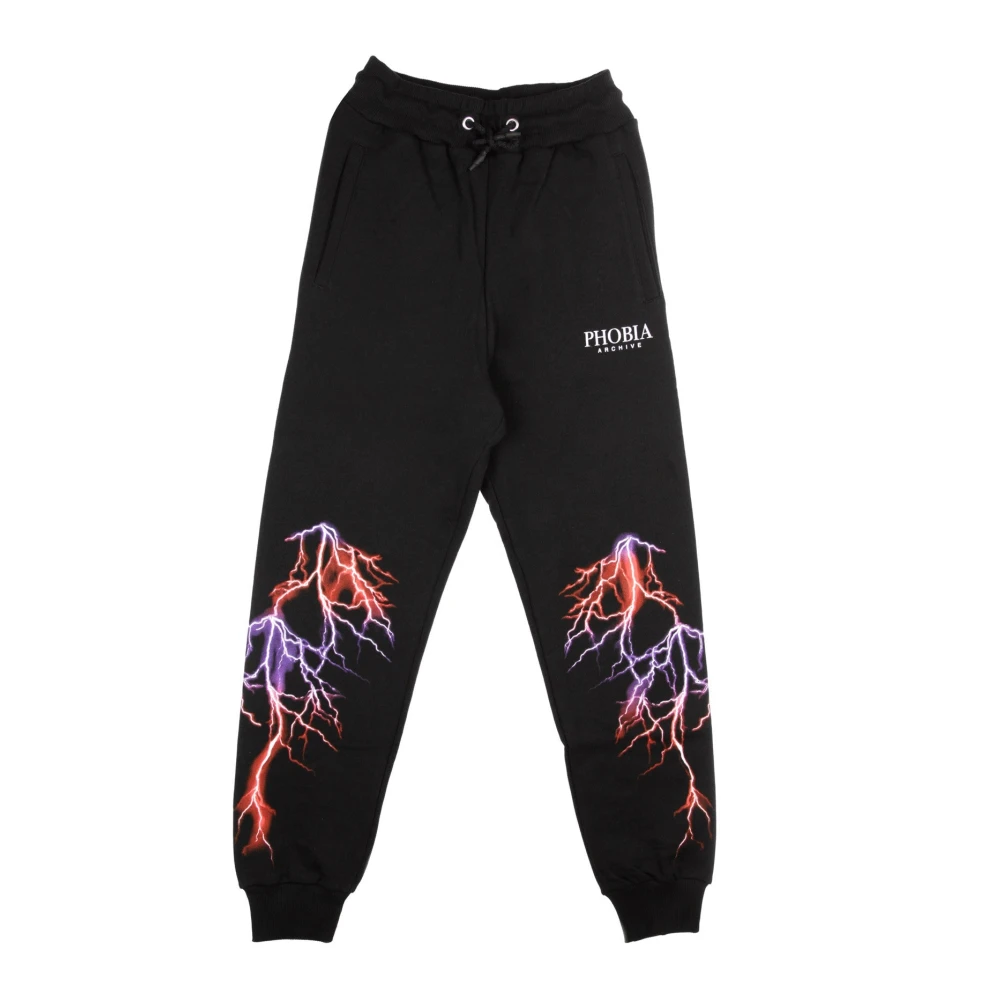 Phobia Archive Mannelijk Zwart Broeken Heren, Xl, Violet Lightning Pants