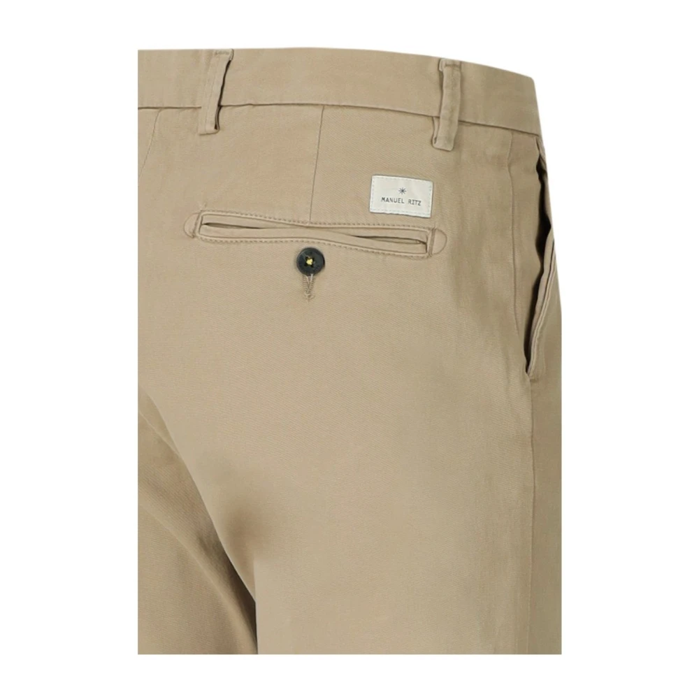 Manuel Ritz Beige Slim Fit Katoenen Broek Beige Heren