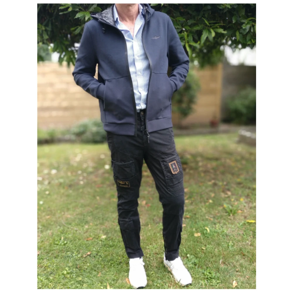 aeronautica militare Verstelbare hoodie Blue Heren