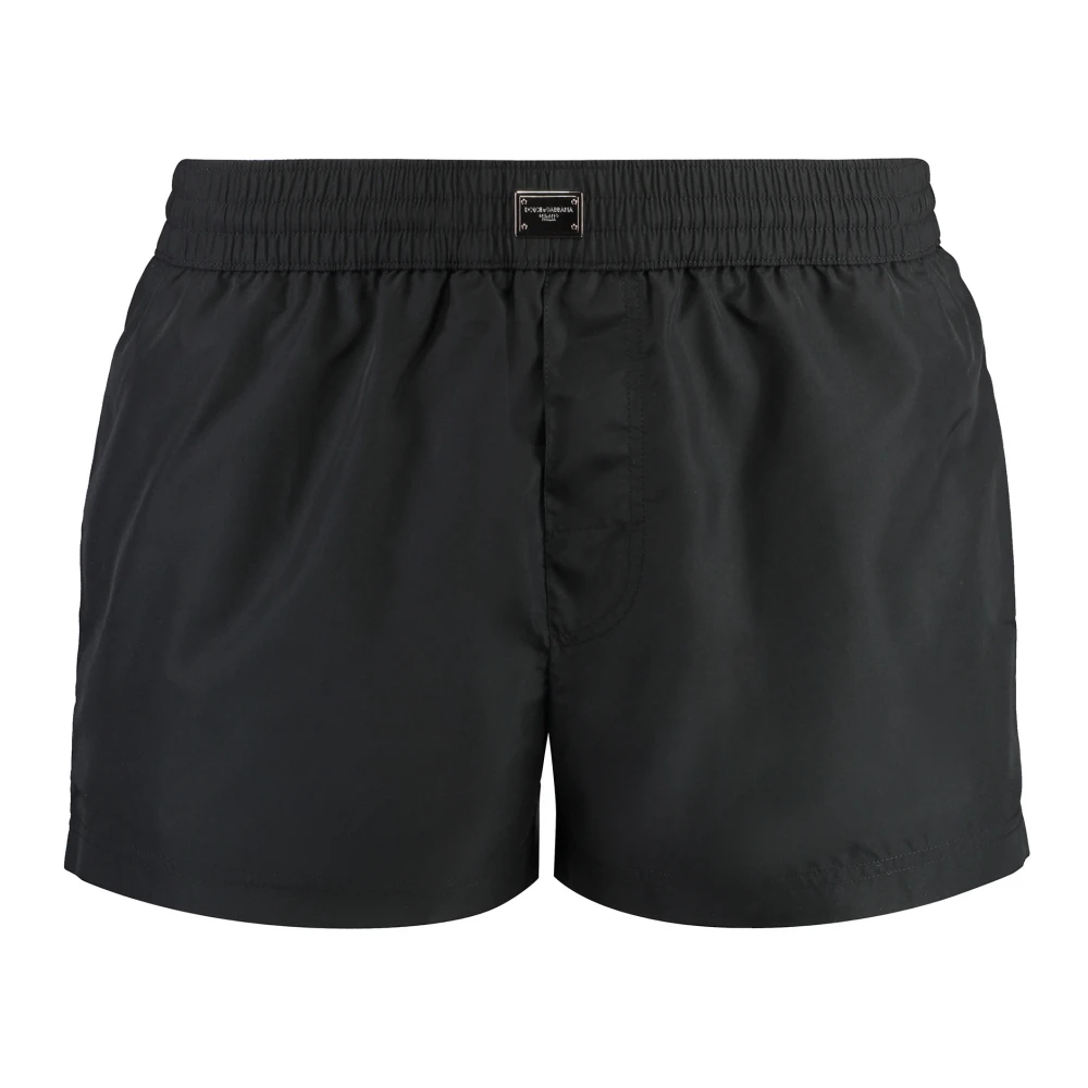 Dolce & Gabbana Men's Black Nylon Swim Shorts - Beachwear - L - Swimwear