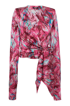 feather-print-satin-wrap-blouse
