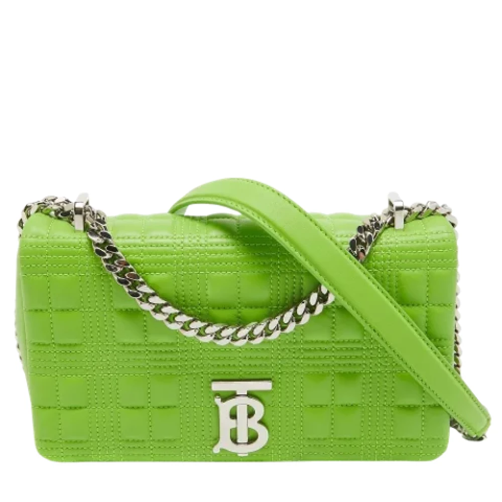 Burberry Vintage Pre-owned Leather shoulder-bags Green Dames