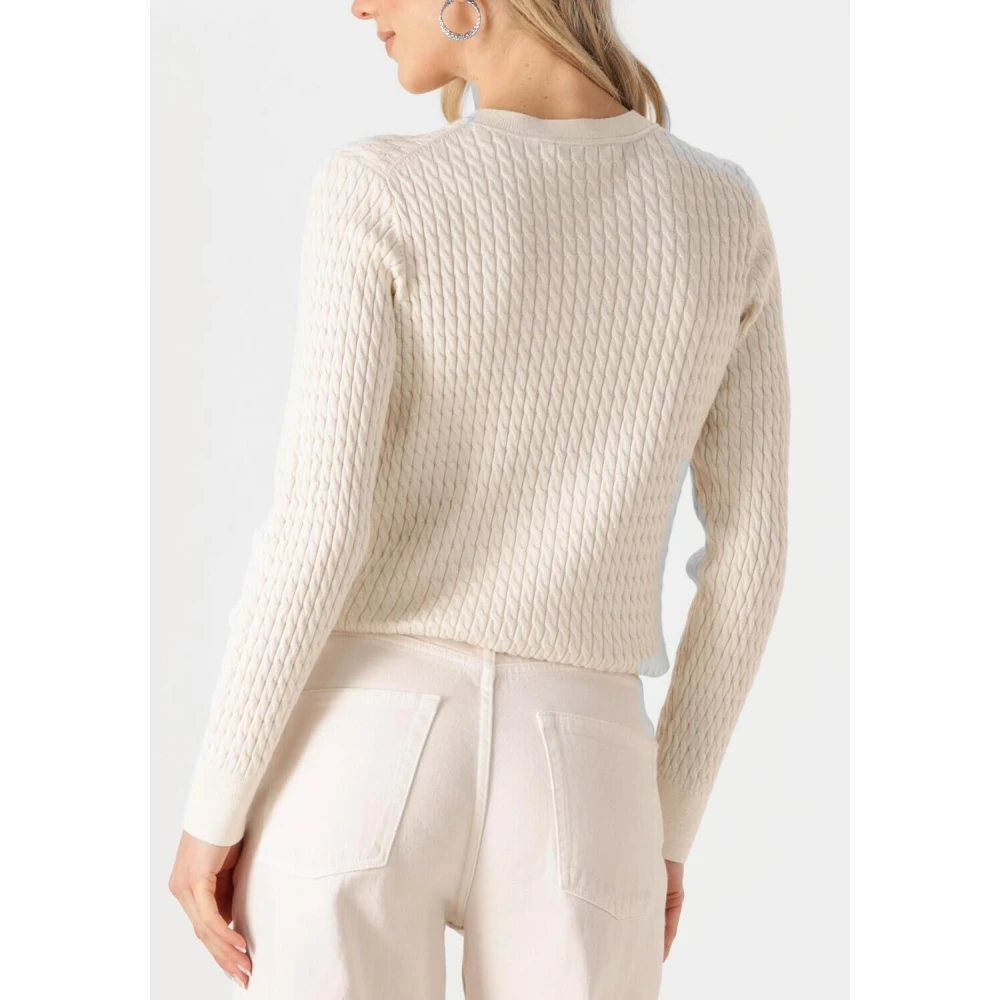 Tommy Hilfiger Elegante Kabeltrui Beige Dames