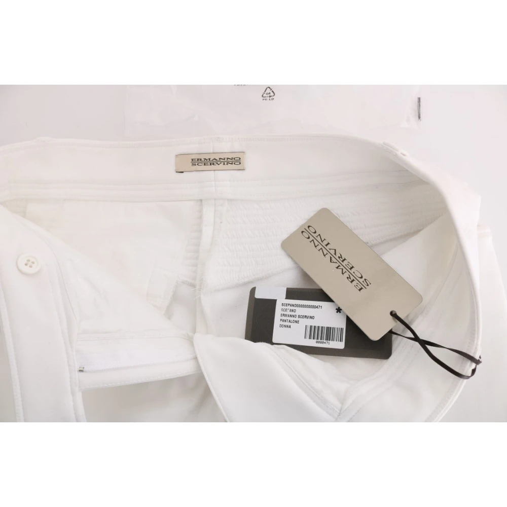 Ermanno Scervino Witte Slim Fit Katoenen Broek White Dames