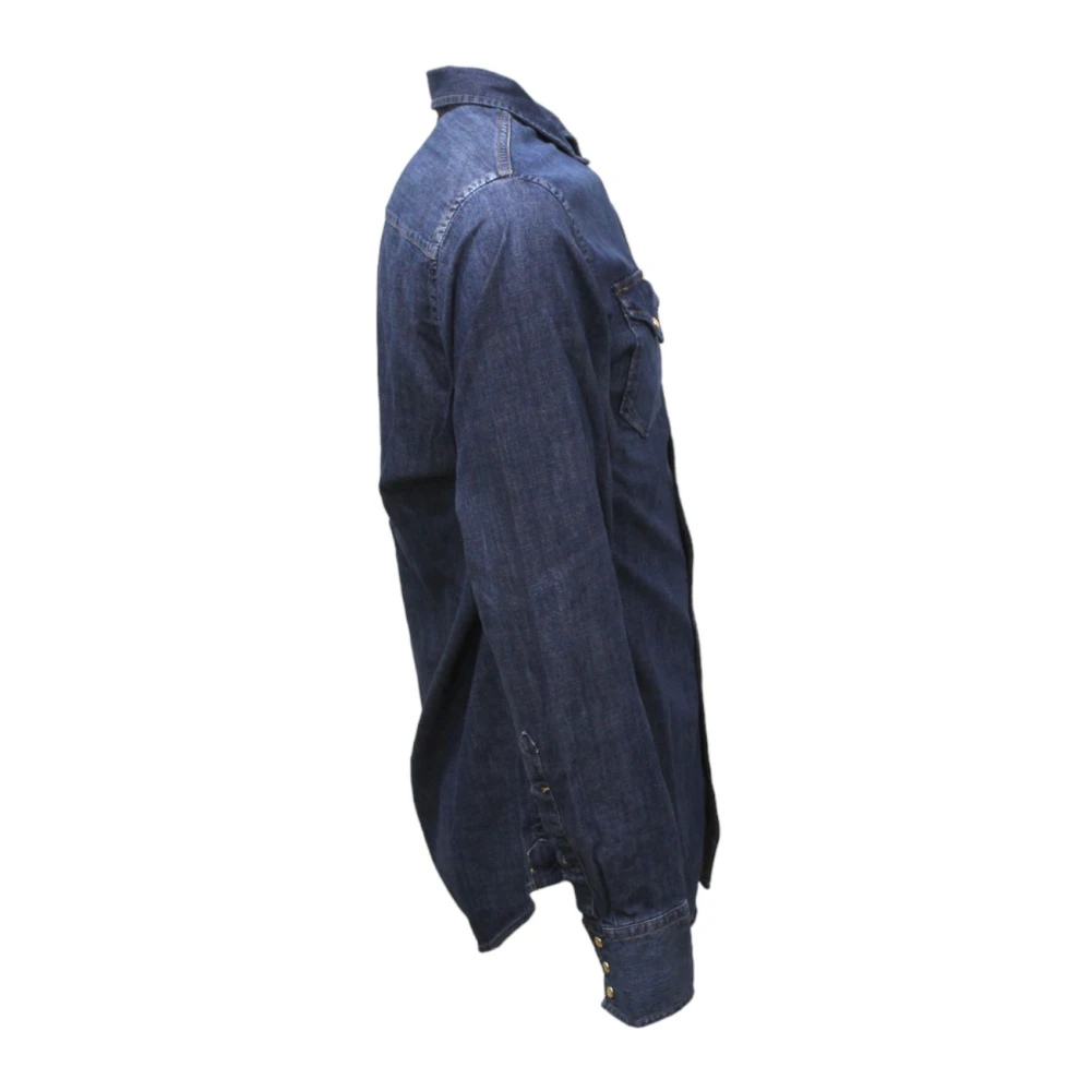 Replay Lange Mouw Shirt Blue Heren