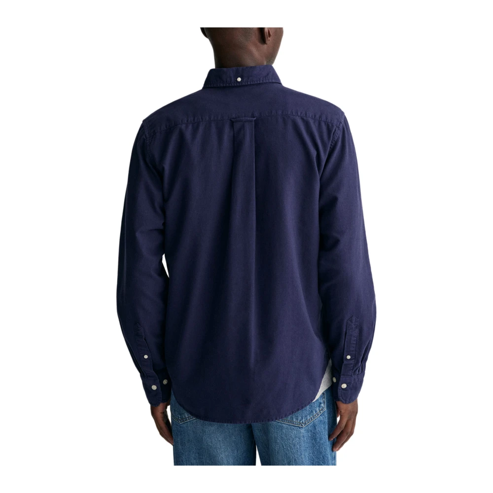 Gant Geborstelde Oxford Overhemd Blue Heren