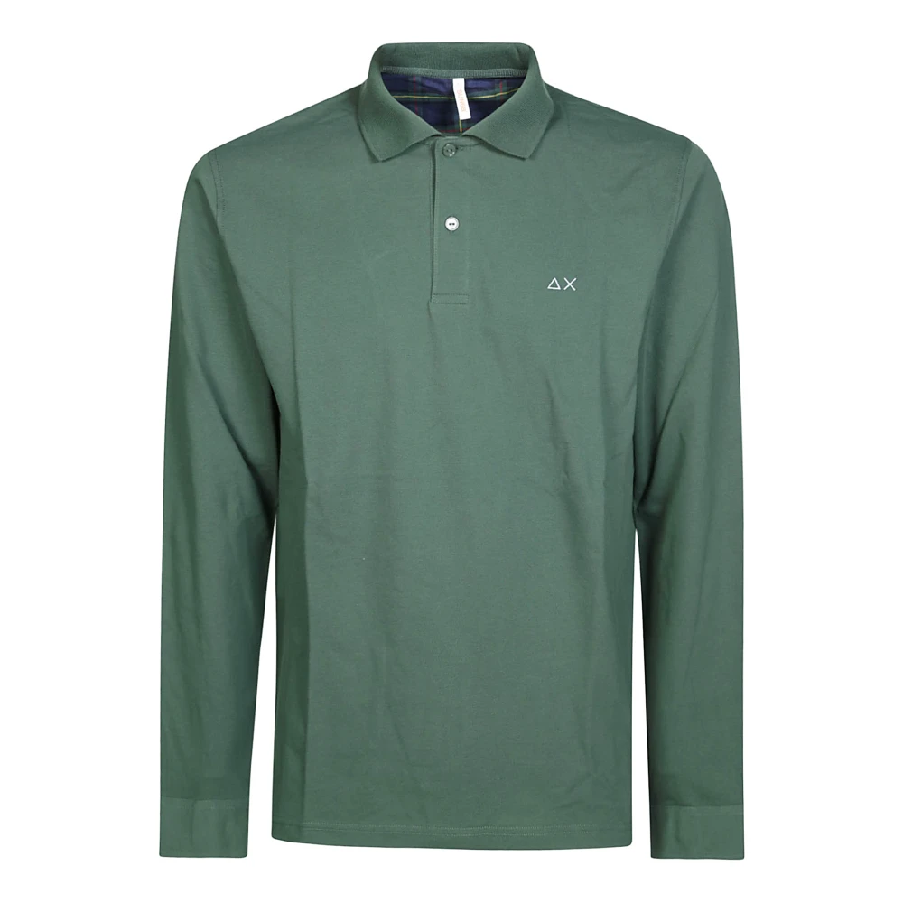 Sun68 Contrast Polo Shirt Green Heren