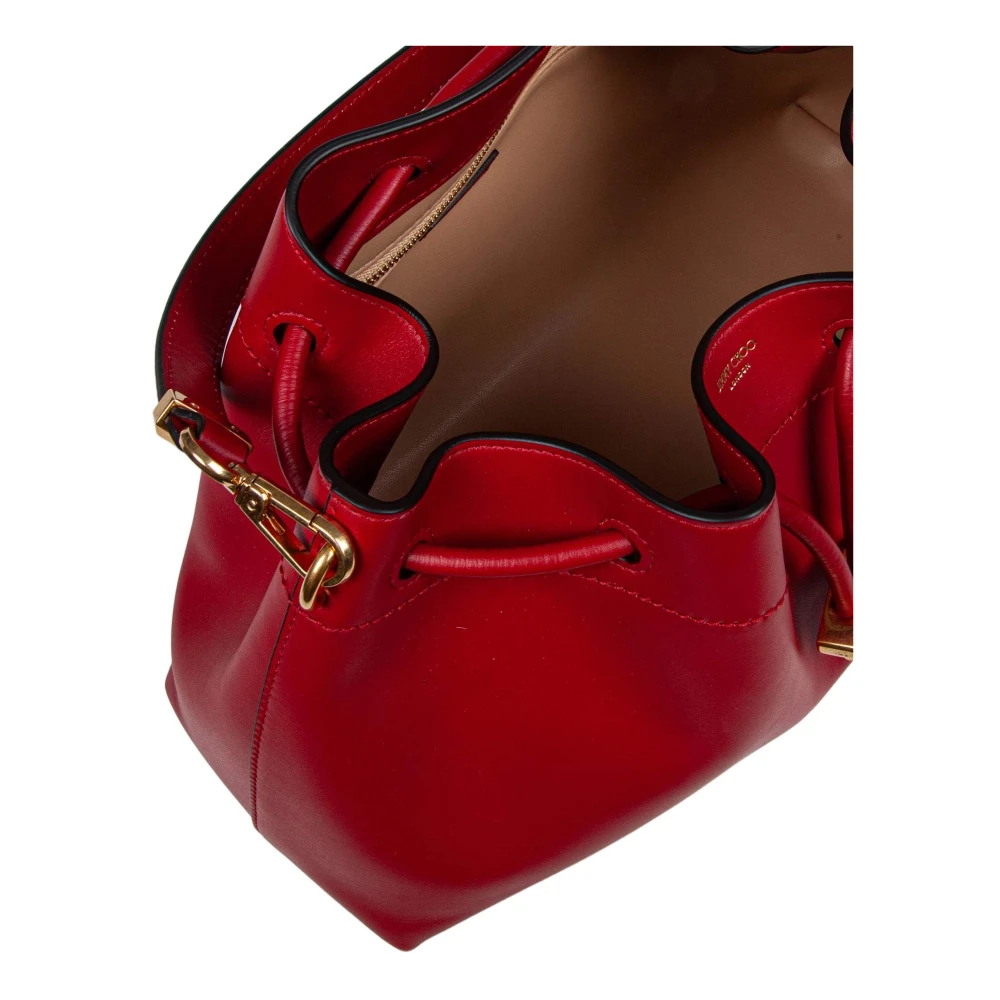 Jimmy Choo Rode Leren Bucket Bag met Trekkoord Red Dames