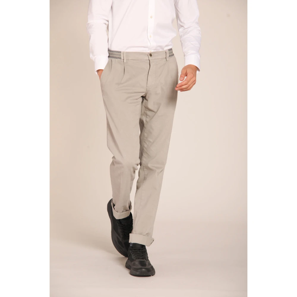 Mason's Grijze Chino Jogger Broek Regular Fit Gray Heren