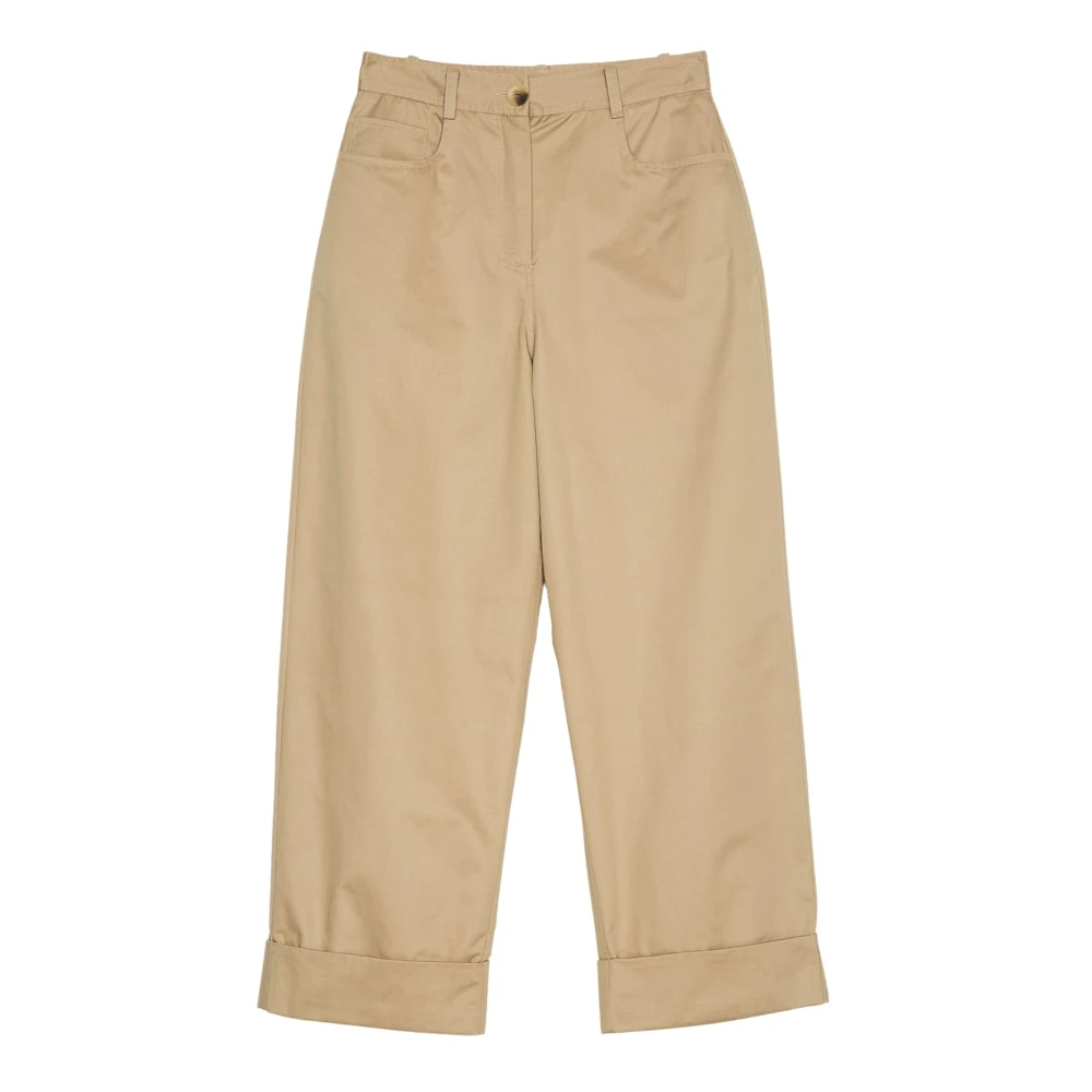 Twinset Women's Beige Wide Trousers, Xs, Contemporary Wide Trousers