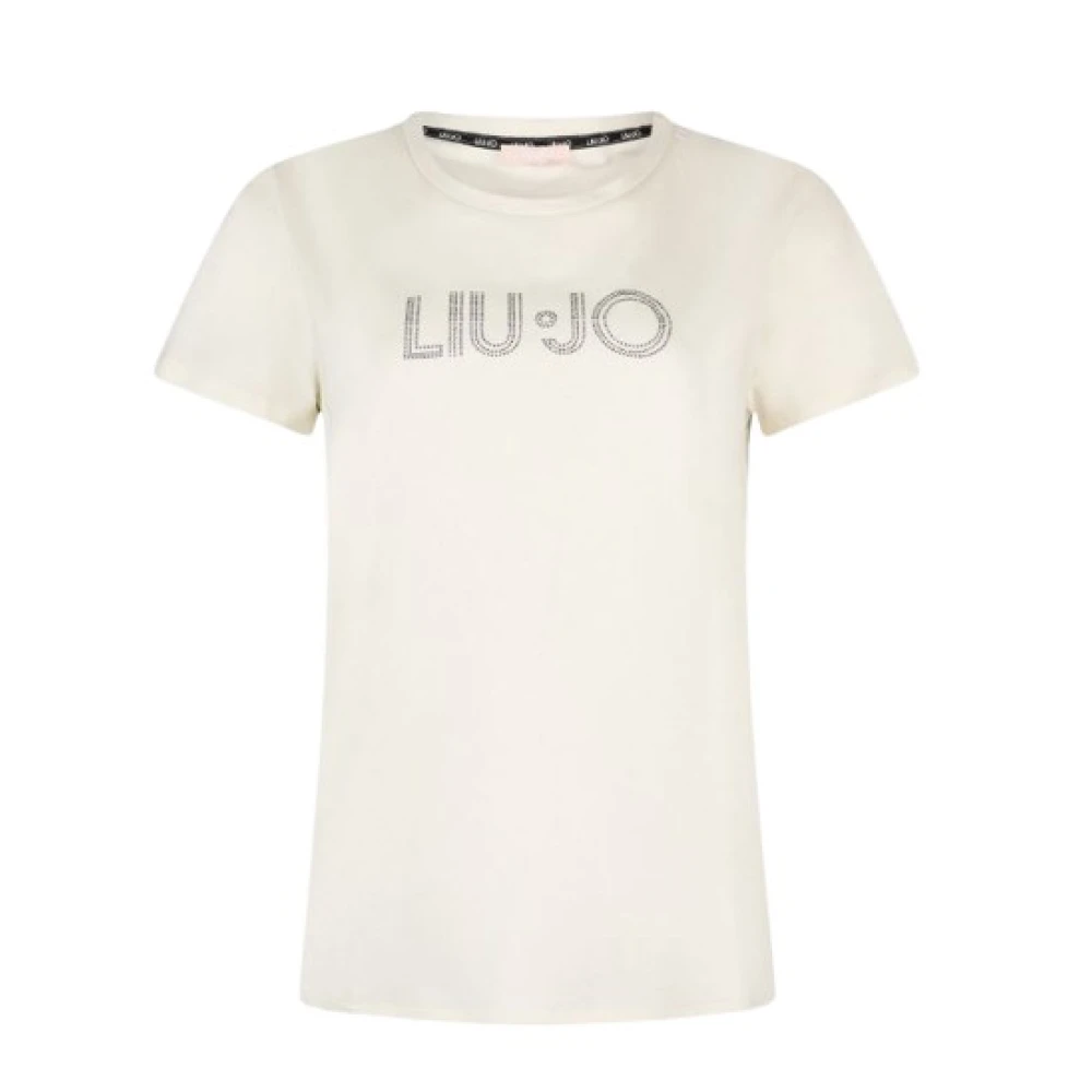 Liu Jo Women's White T-Shirts, Xl, T-Shirt With Rhinestones