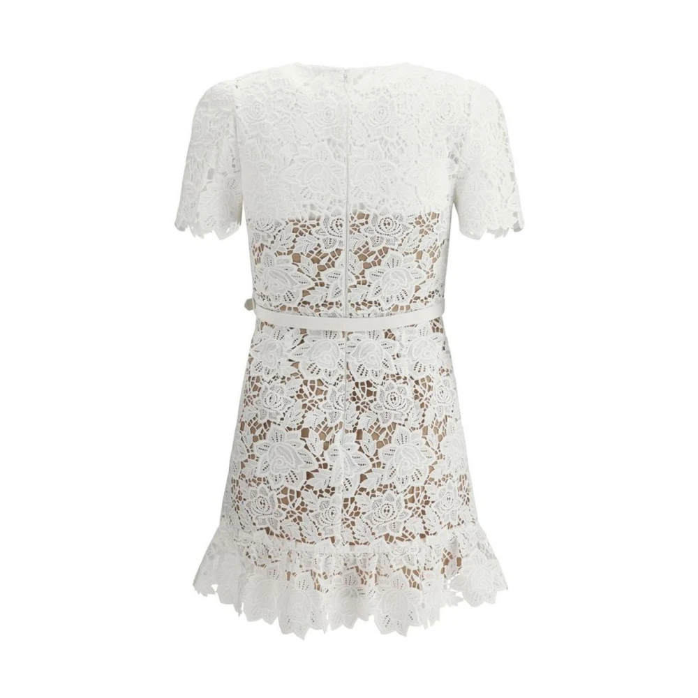 Self Portrait Bloemen Kant Mini Jurk White Dames