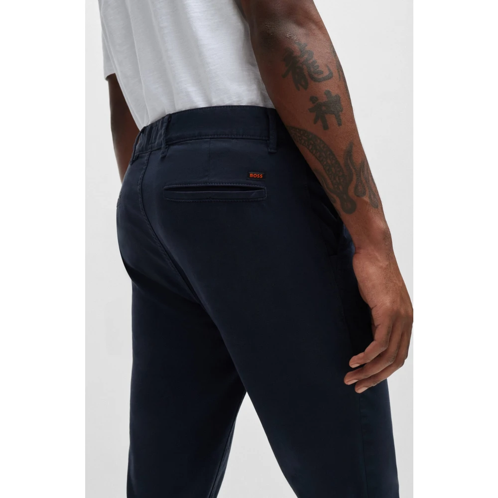 Hugo Boss Oranje Slim Fit Chino Broek Blue Heren