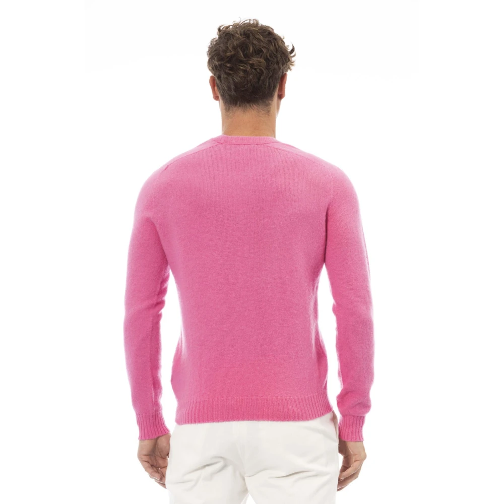 Alpha Studio Ronde Hals Lange Mouw Trui Pink Heren