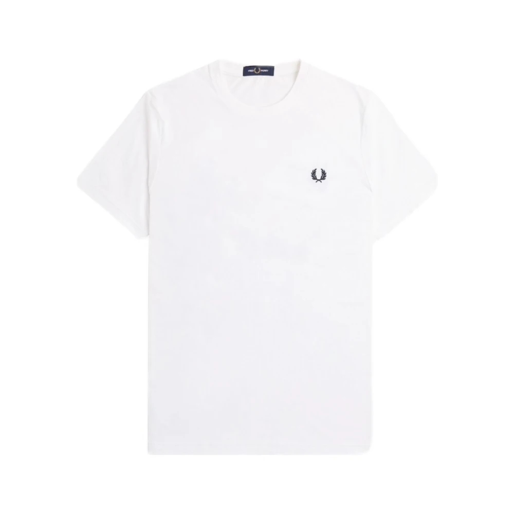 Fred Perry Vit grafisk T-shirt med Laurel-design White, Herr