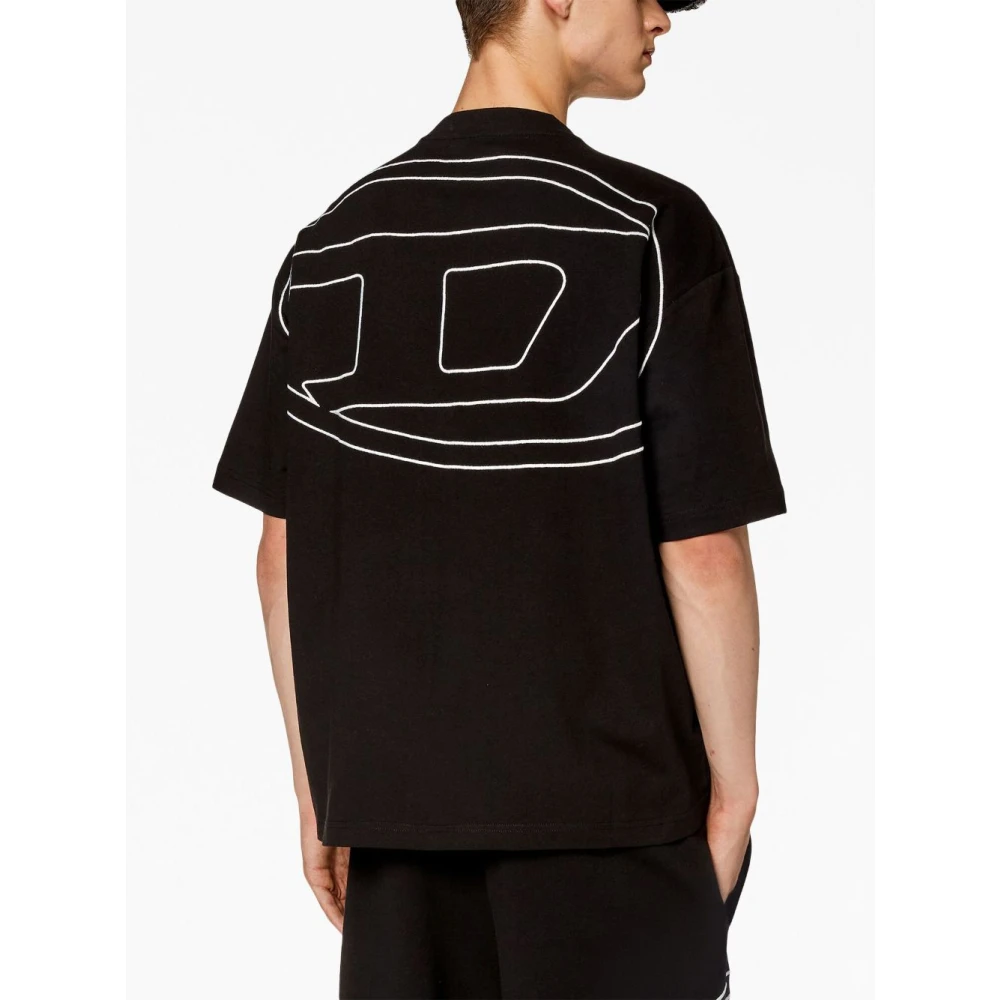 Diesel Stijlvol T-shirt met uniek ontwerp Black Heren