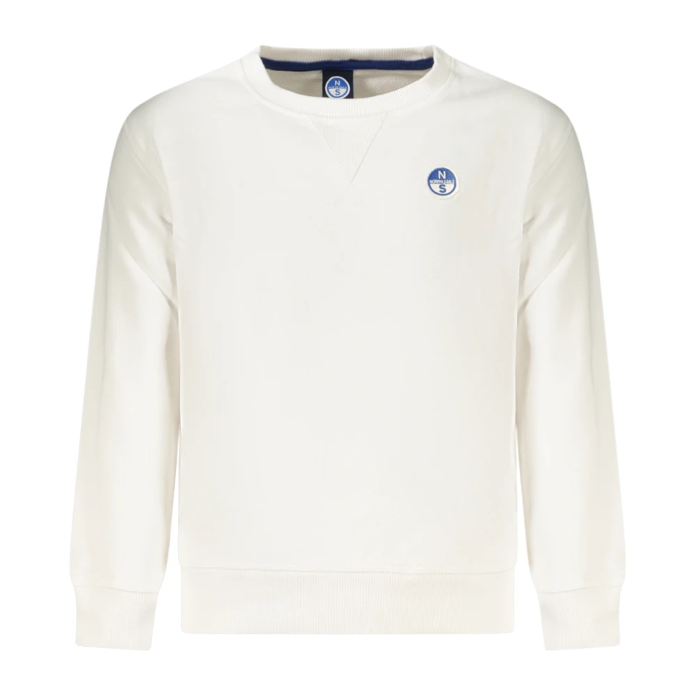 North Sails White Kids Sweatshirts, Unisex, 8 Y, Logo-Patch Sweatshirt