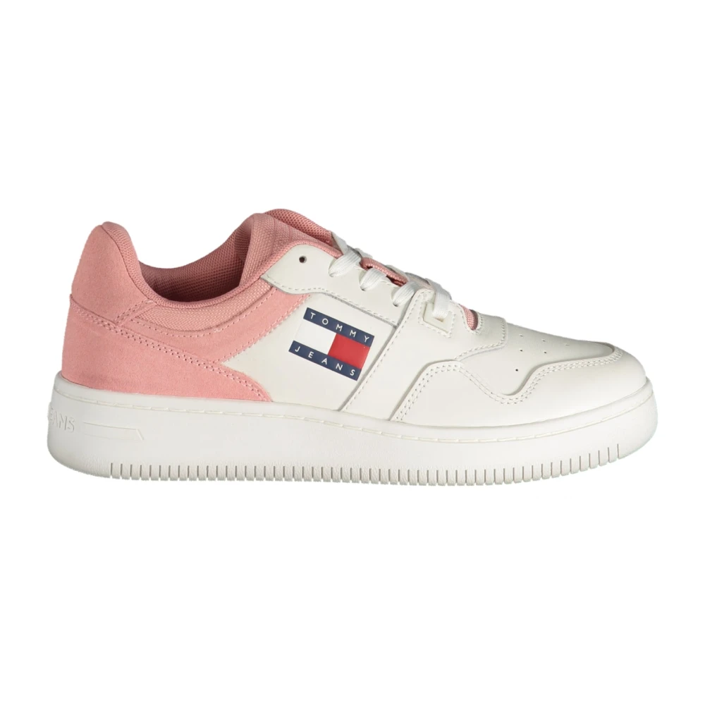 Tommy Hilfiger Women's Multicolor Sneakers, 4 Uk, Sporty Pink Lace-Up Trainers