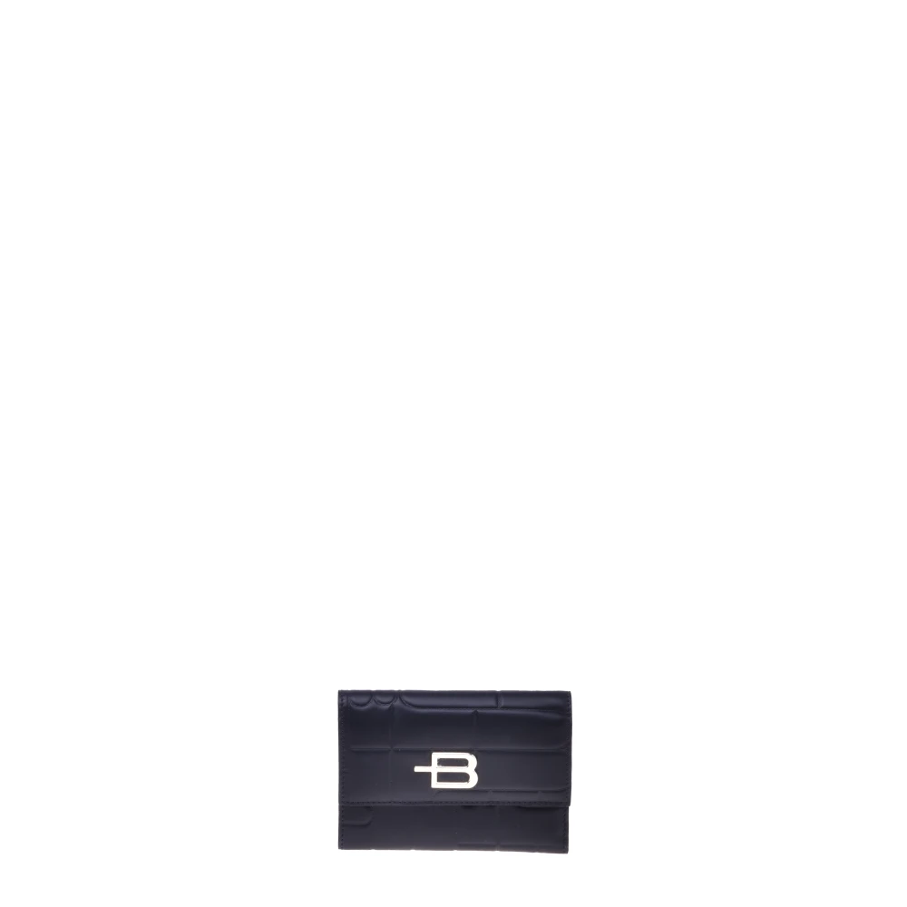 Baldinini Wallet in black monogram leather Black Dames