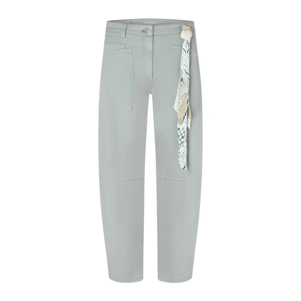Cambio Women's Green Cropped Trousers, L, Ocean O-Shaped Cropped Trousers