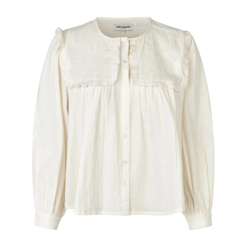 Lollys Laundry Romantische Blouse met Geborduurde Details Beige Dames