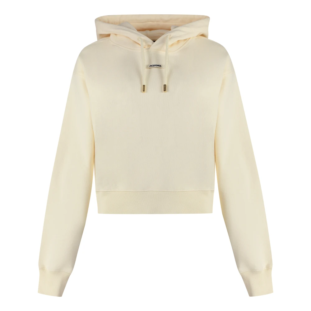 Jacquemus Beige Hoodie met Logo Patch Beige Dames