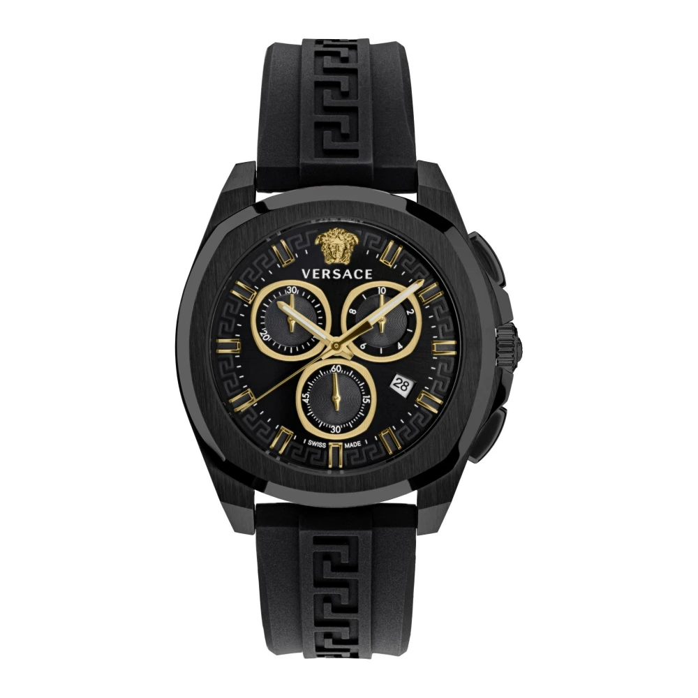 Versace VE7CA0523 New Chrono Geo black gold Rubber Men's Watch NEW - Image 2