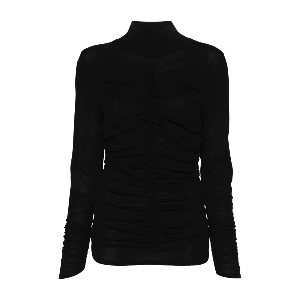 Twinset Zwarte Geribbelde Rolhals Sweaters Black Dames