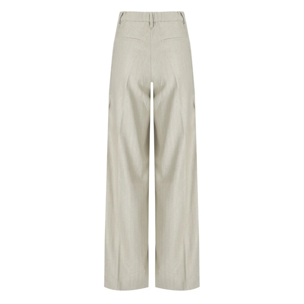 White Sand Grijze Wijde Pijp Broek Gray Dames