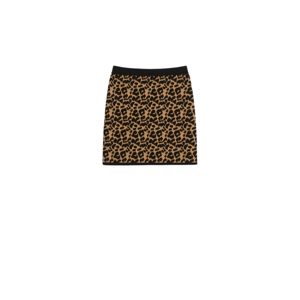 Max Mara Kleurrijke Gebreide Minirok Black Dames