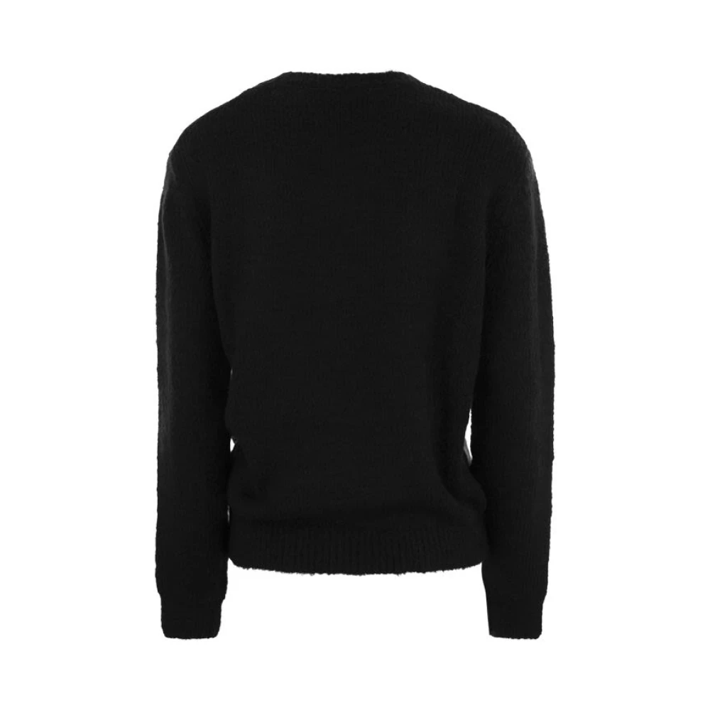 MC2 Saint Barth Alpacablend trui met borduursel Black Heren