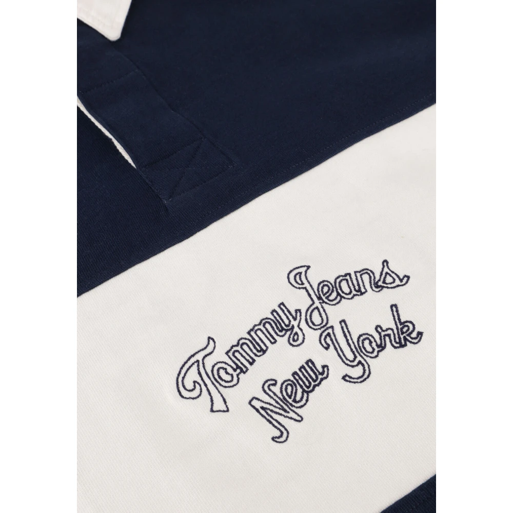 Tommy Jeans Colorblock Rugby Polo Shirt Blue Heren