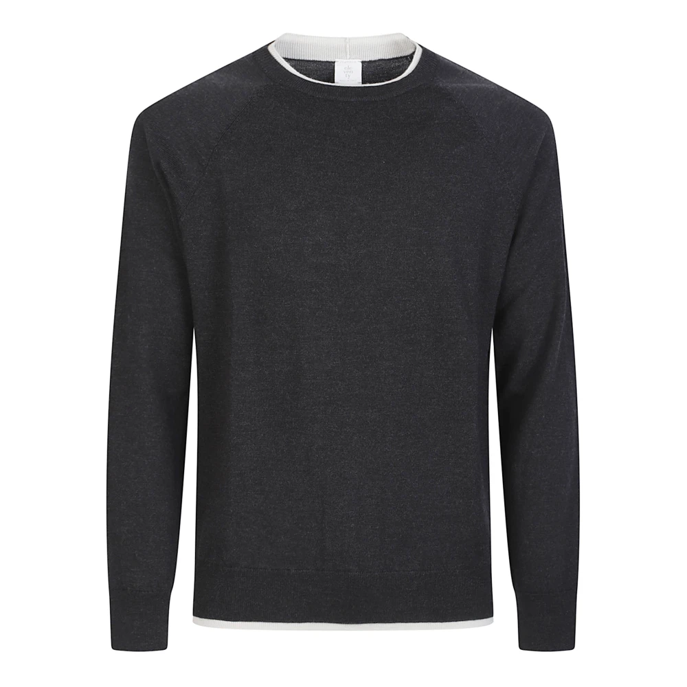 Eleventy Men's Black Round-Neck Knitwear, 3XL, Jumper