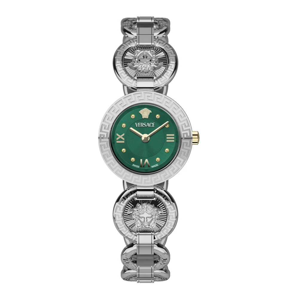 Versace VEWCA0224 Greca Jewel silver gold green Stainless Steel Womens Watch NEW - Image 2