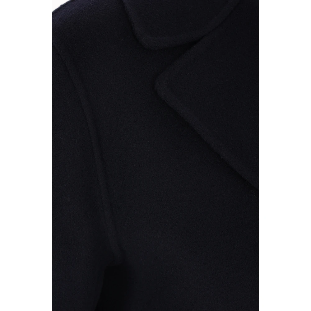 Max Mara Blauwe Wol Damesjas met Dubbele Knopenrij Blue Dames