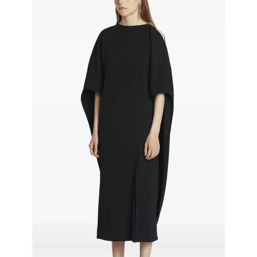 Lanvin Bijou Detail Cape Jurk Black Dames
