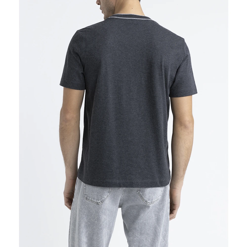 PESERICO Katoen en kasjmier melange jersey T-shirt Gray Heren