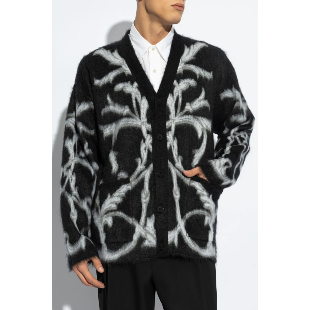 Versace Cardigan met barokmotief Black Heren