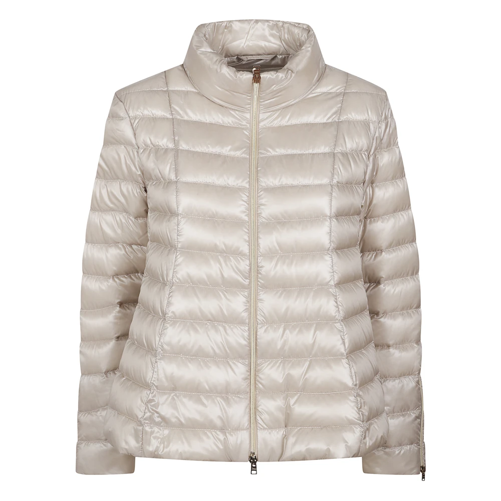 Herno Damen Beige Kurze Gesteppte Daunenjacke