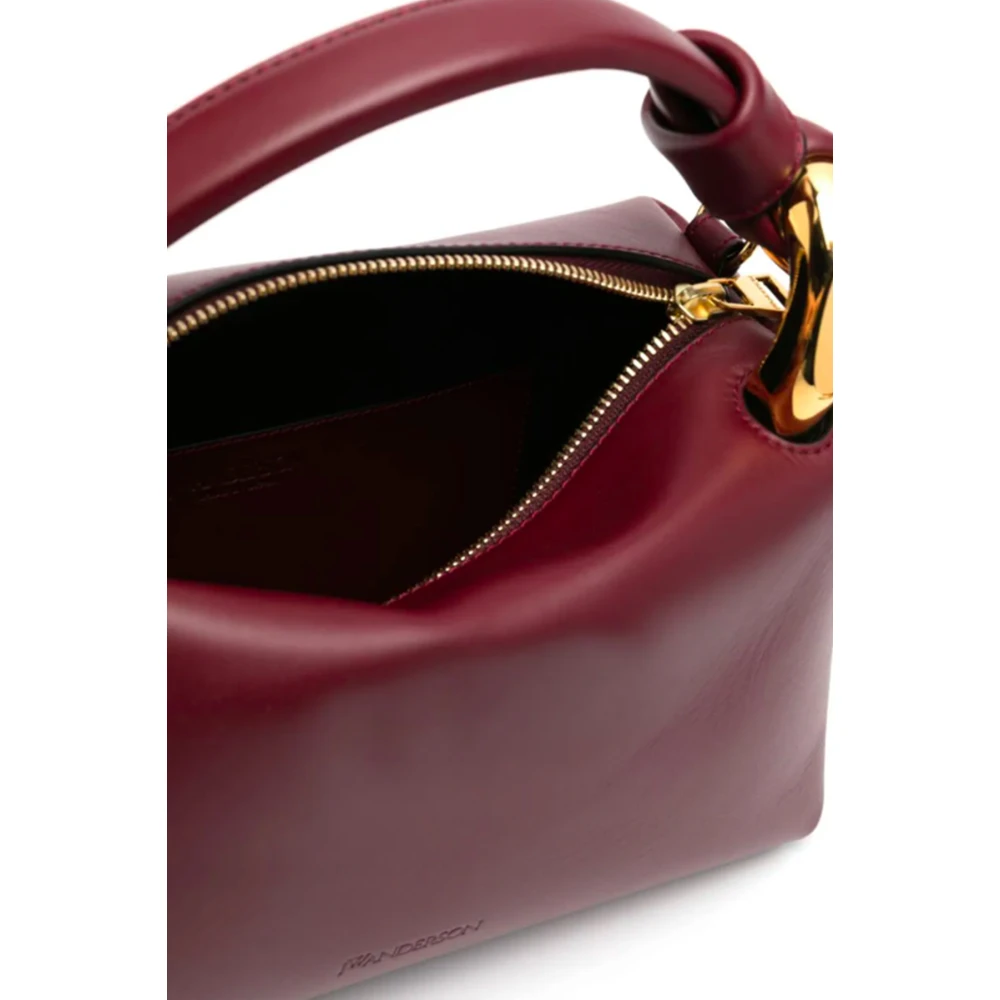 JW Anderson Leren Schoudertas met Kettingdetail Red Dames