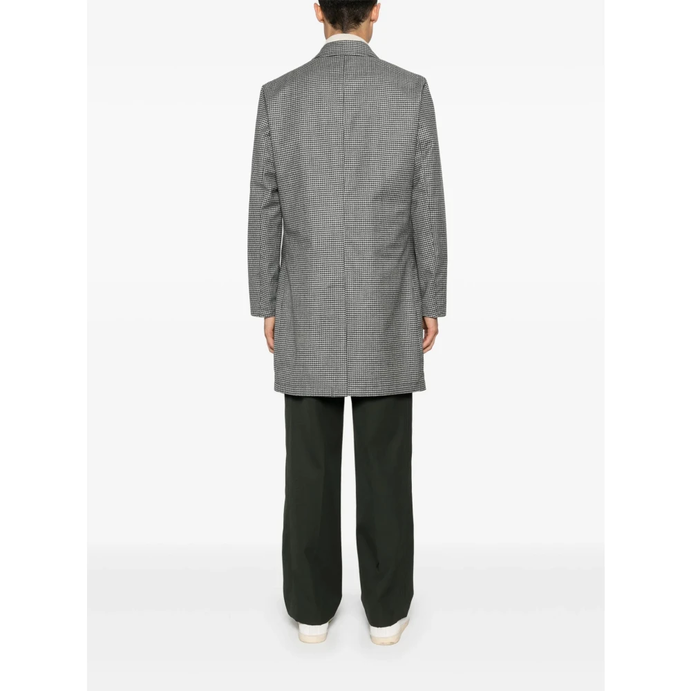 Kired Omkeerbare Pied-de-poule Wollen Jas Black Heren