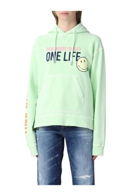 sweat-a-capuche-graphique-smiley-couleur-menthe