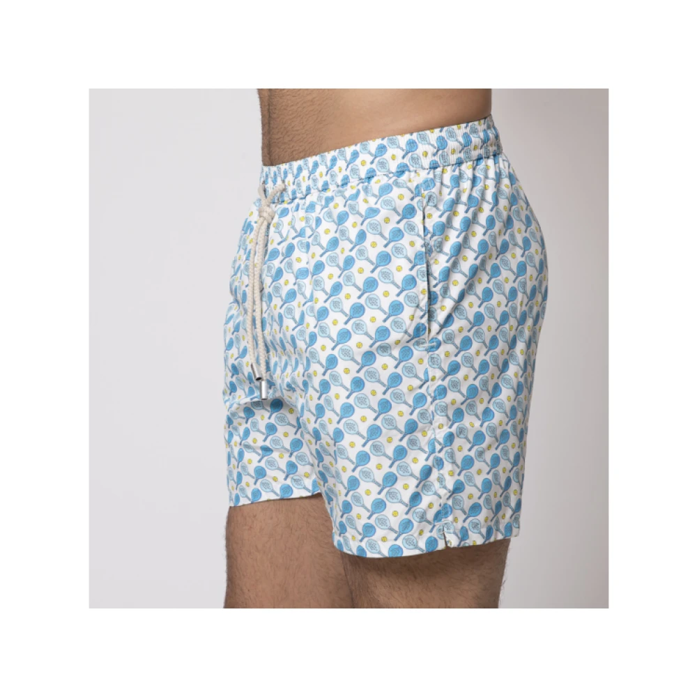 MC2 Saint Barth Padel Volee Patroon Zwemshorts Blue Heren