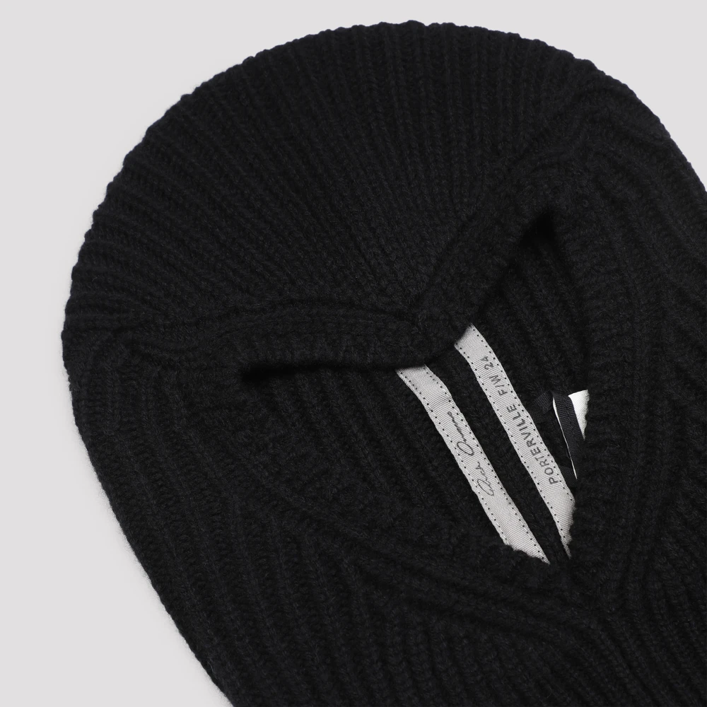 Rick Owens Zwarte Wollen Hoed Stijlvol Accessoire Black Heren