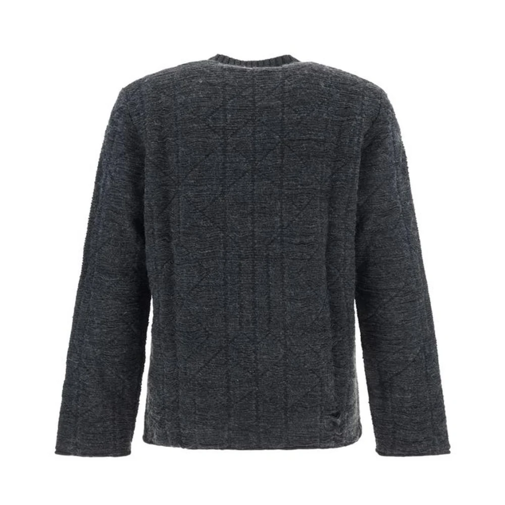 MM6 Maison Margiela Geometrische Wollen Trui Regular Fit Gray Heren