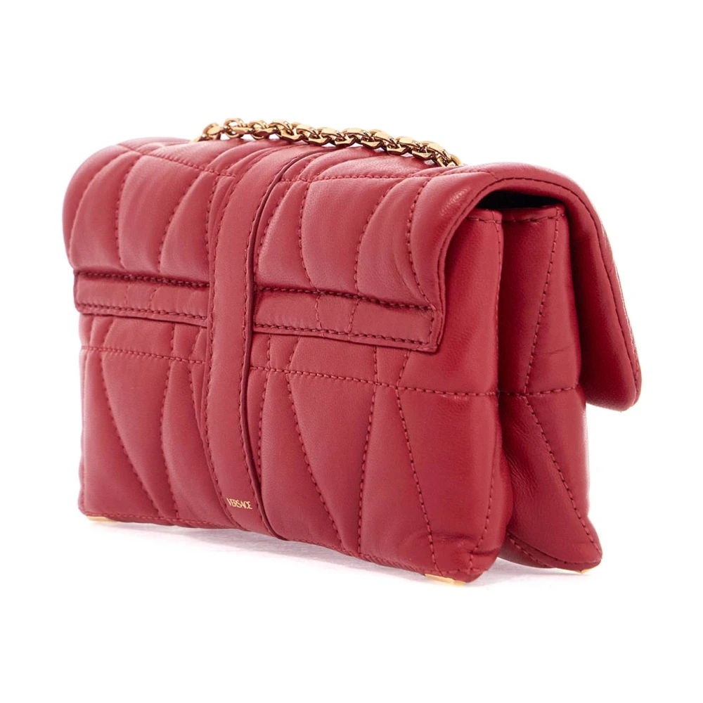Versace Gewatteerde Nappa Leren Mini Tas Red Dames