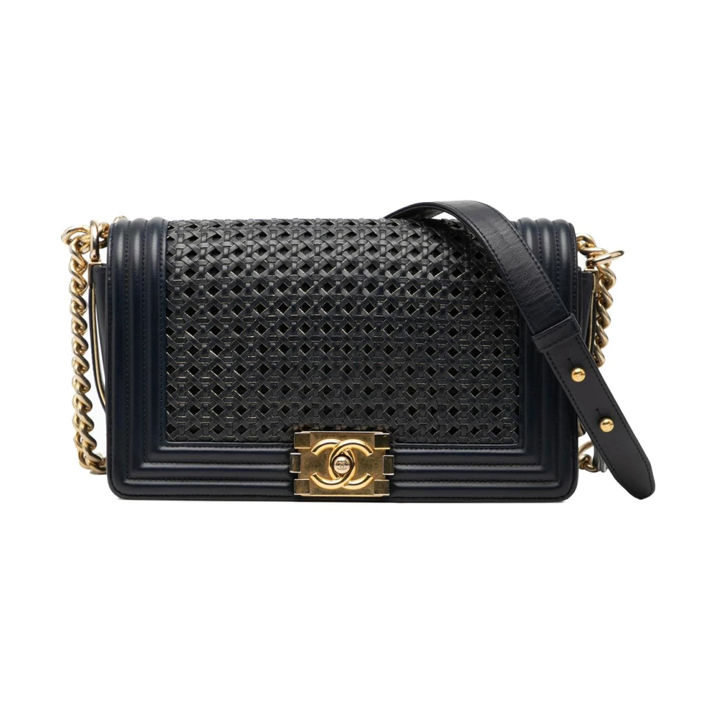 Chanel Vintage Women's Blue Pre-Owned Handbag With Chain Strap